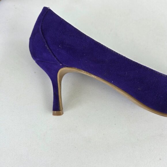 Betsey Johnson Purple Suede Heels Jeweled Bow Pumps Shoes Size 7.5M, NYE SALE - Picture 5 of 5